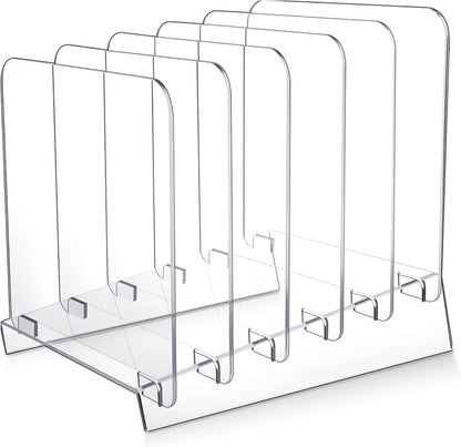 File Organizer for Desks Acrylic Vertical File Holder for Desk 5 Sections Desk - Image 7