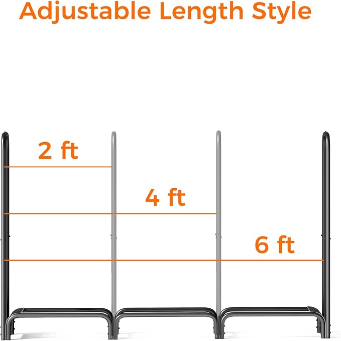 Firewood Rack 6ft, Heavy Duty Fire Wood Storage Racks - Image 5