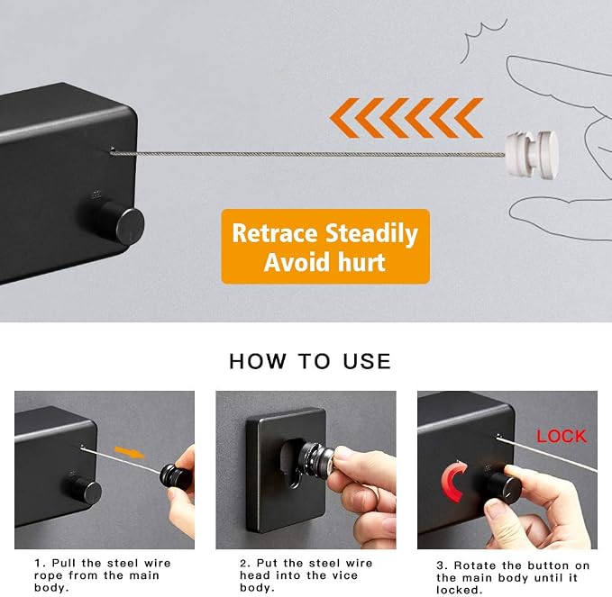 BESy Retractable Clothesline ABS case+Aluminum Dryer - Image 3