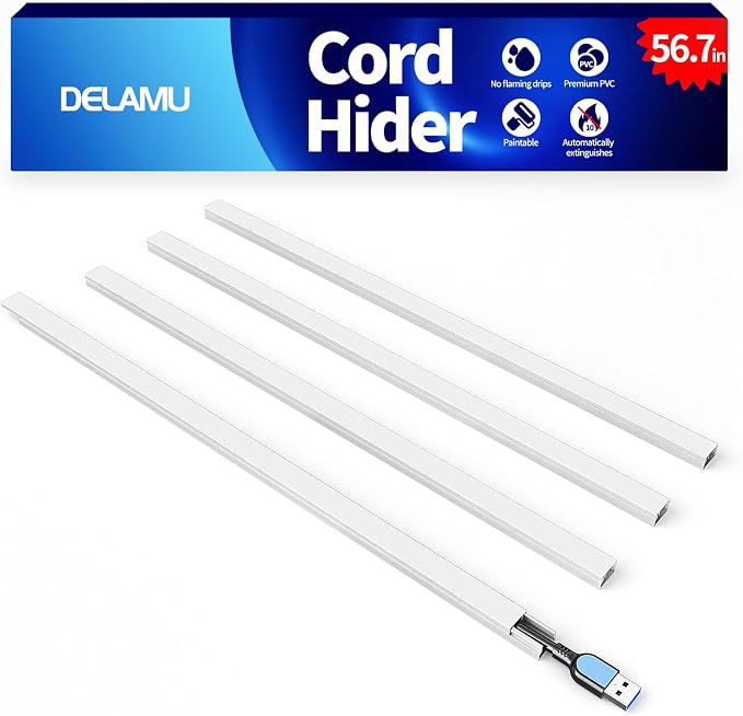 Delamu 56.7in Cord Hider, Cord Covers by DELAMU