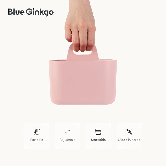 BLUE GINKGO Small Stackable Organizer Caddy – Korean-Made Portable Tote - Image 5