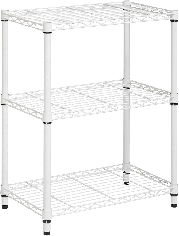 Honey-Can-Do 3-Tier White Wire Shelf, 250 lb/Shelf, kitchen & garage; no tools - Image 4