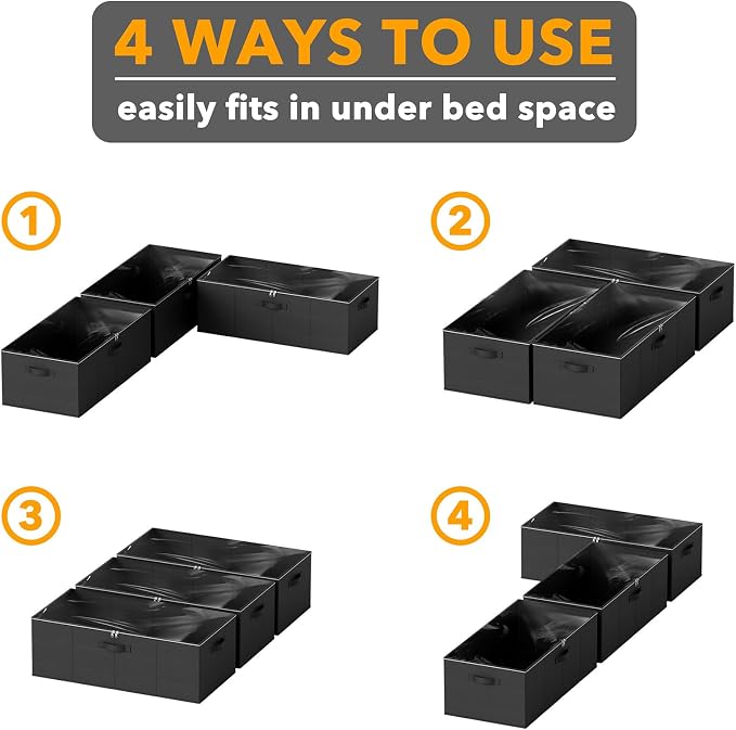 SpaceAid 3 Pack 10" High Under Bed Storage Containers, Large Underbed Storage - Image 6