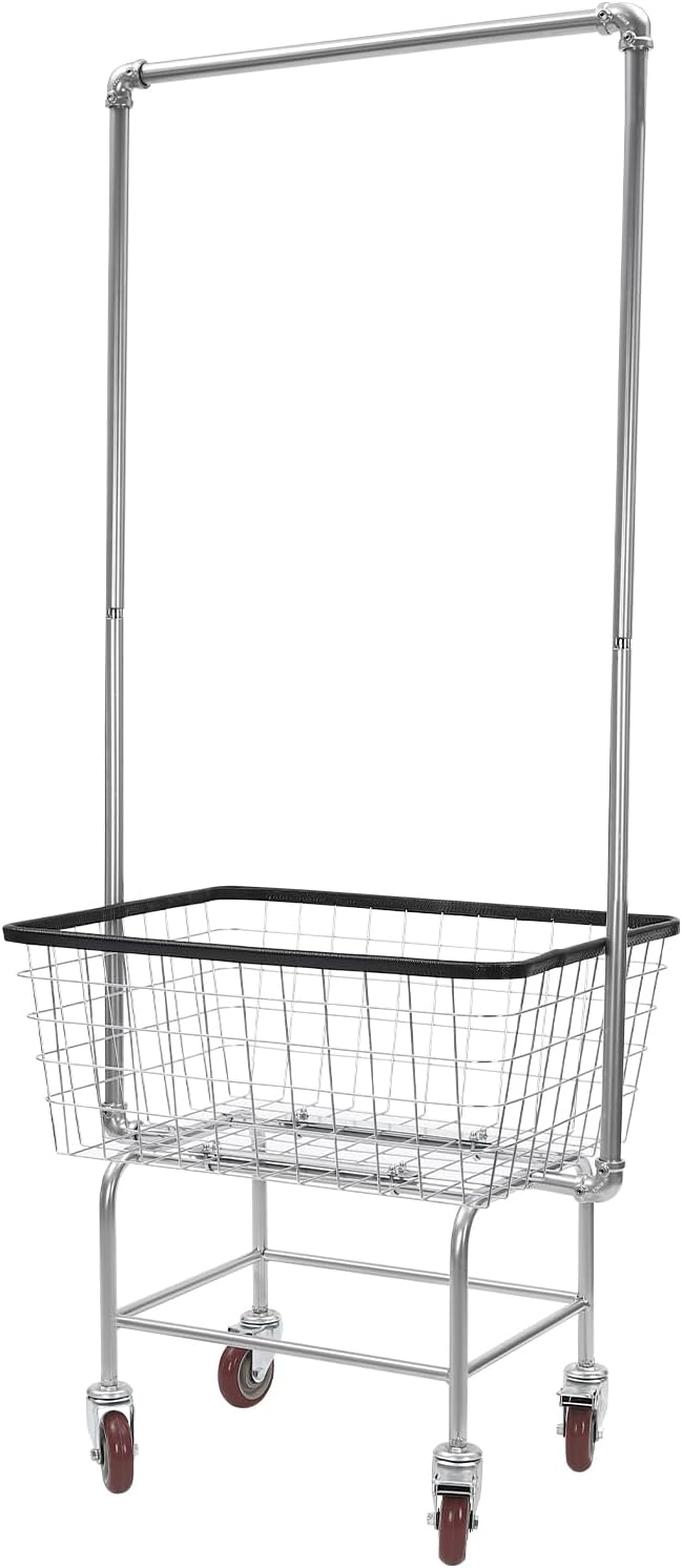 Laundry Cart, Steel Wire Laundry Cart, Laundry Basket by TFCFL