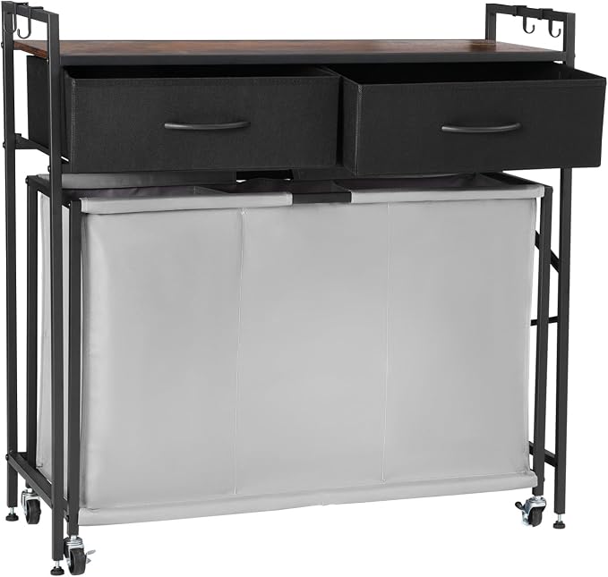 VEVOR 3 Section Laundry Sorter, Rolling Laundry Hamper by VEVOR
