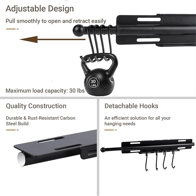 13" Valet Rod for Closet Pull Out - Image 3