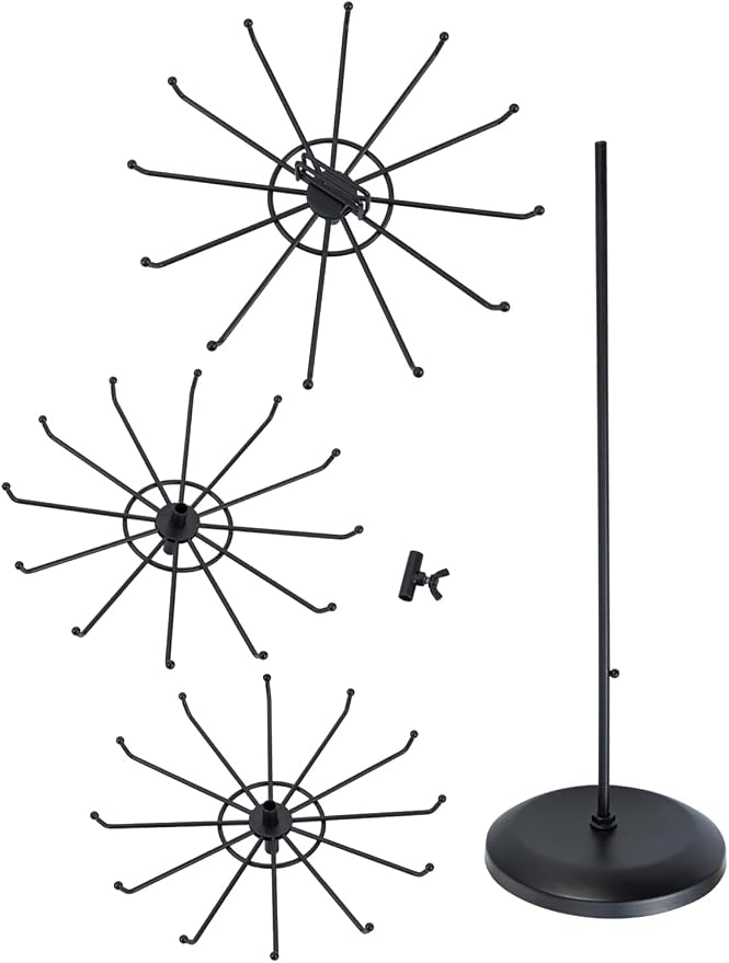 MyGift 3 Tier Classic Large Black Metal Jewelry Tree Holder Organizer - Image 9