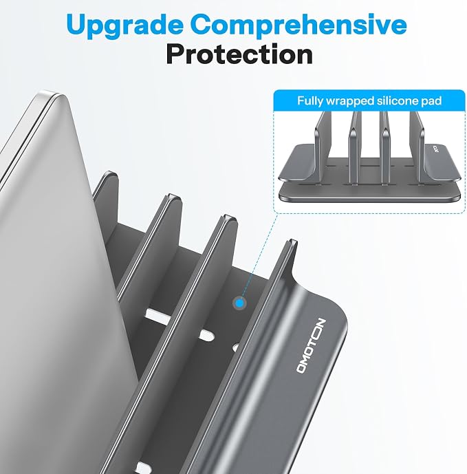 OMOTON Vertical Laptop Stand, Desktop Aluminum Mac Book Stand - Image 3