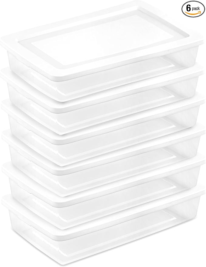 Sterilite 6 Pack Storage Box, 41 Quart Stackable Tote by Sterilite