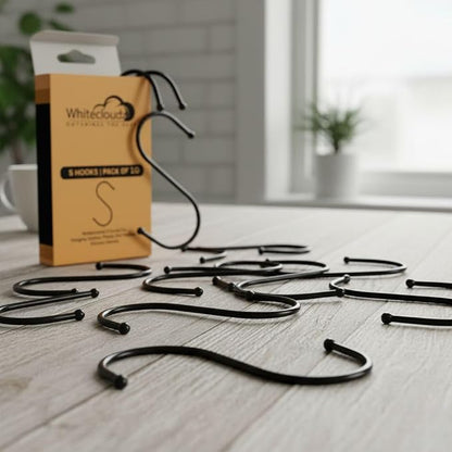 WHITECLOUDZ 20-Pack Black S Hooks - Image 9