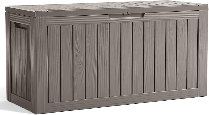 90 Gallon Resin Deck Box, Lockable Patio Outdoor Storage Box - Image 7