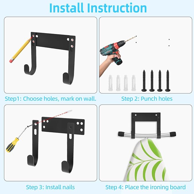 JUYSON Ironing Board Holder Wall Mount - Image 6