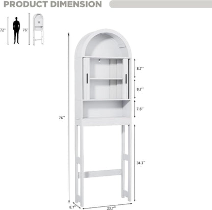 Arched Over The Toilet Storage Cabinet, Freestanding Bathroom Organizer | - Image 2