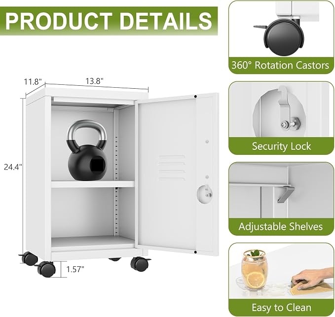 pozdeg 24.4" H Metal Storage Locker - Image 3