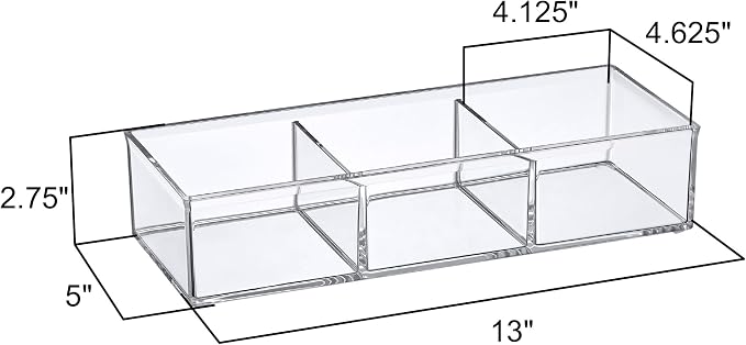 Amazing Abby - Charm - Acrylic 3-Compartment Makeup Organizer, Transparent - Image 4