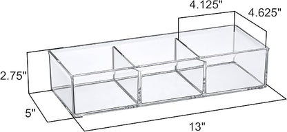 Amazing Abby - Charm - Acrylic 3-Compartment Makeup Organizer, Transparent - Image 4
