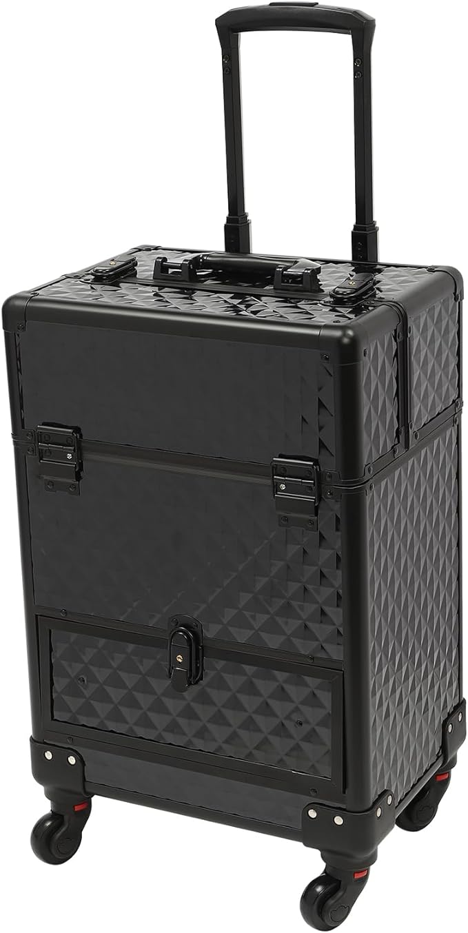 Rolling Makeup Train Case with Drawers, Portable Rolling Makeup Cart with Wheels by Unknown