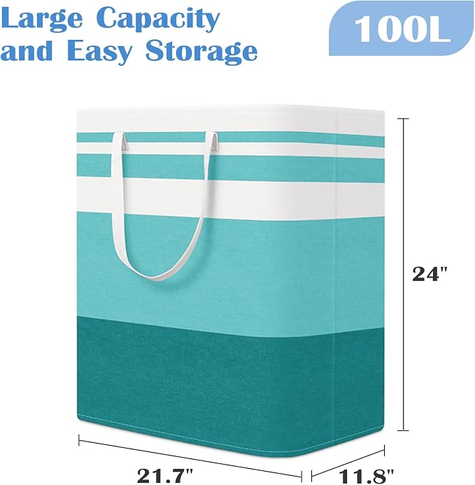 BlissTotes 3-Pack Laundry Basket, Freestanding＆Waterproof Laundry Hamper - Image 2