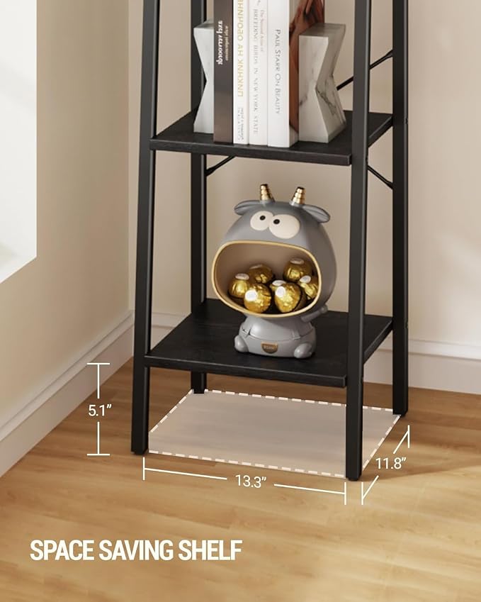 Hzuaneri Ladder Shelf, Freestanding Corner Storage Shelf | Bookcase - Image 7