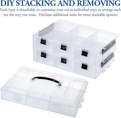 MyGift 11 Inch Clear Plastic Storage Box Container, Arts and Crafts Sewing - Image 2
