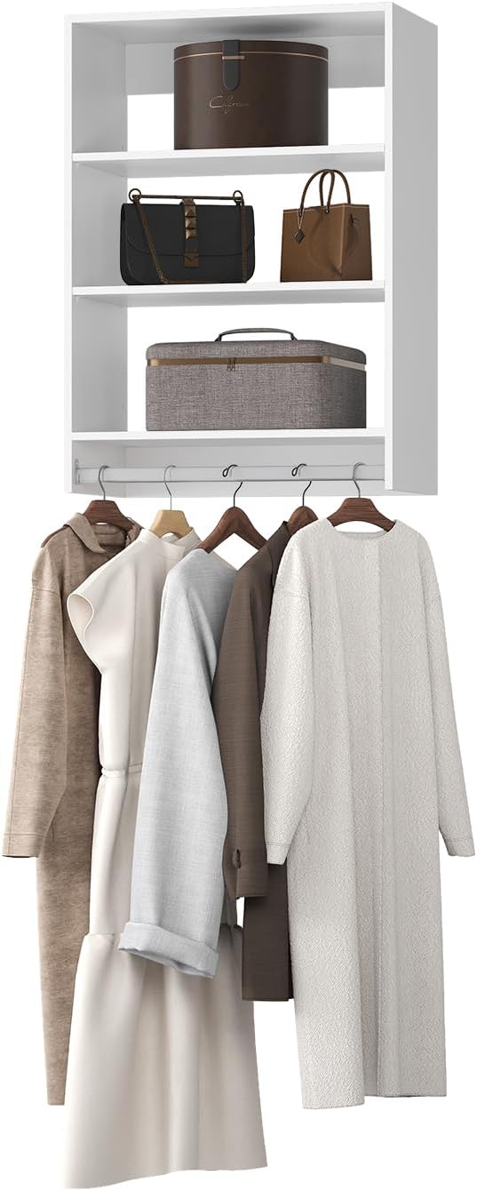 Medium Double Hanging Closet Unit, Modular Closet System, Wood Closet System by Unknown