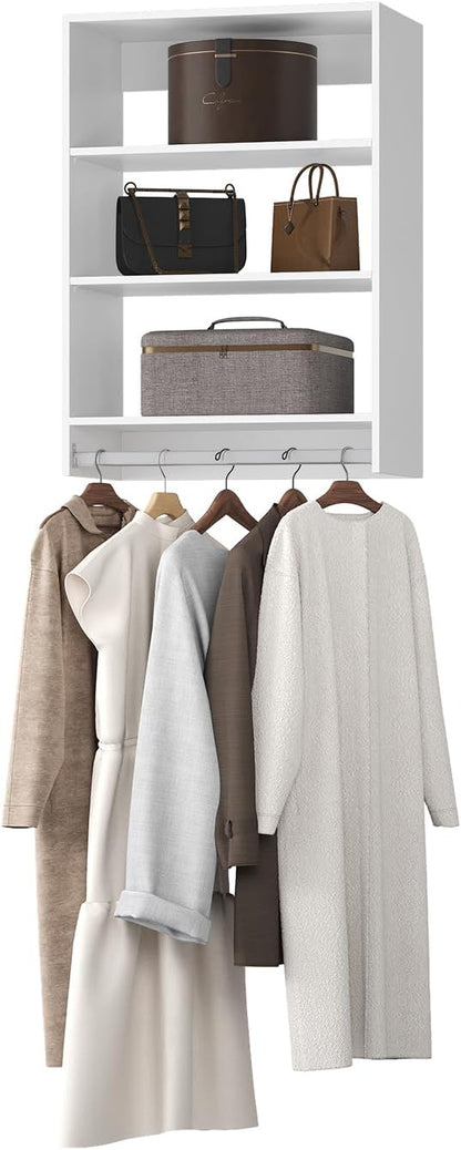 Medium Double Hanging Closet Unit, Modular Closet System, Wood Closet System by Unknown