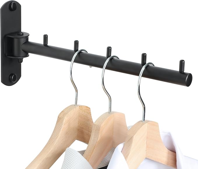 Mooche Swing Clothes Hanger Rack, Garment Racks Folding Clothes Bar Wall Mounted by Mooche