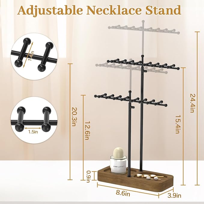 MODOWEY Necklace Holder Organizer Stand - Image 3
