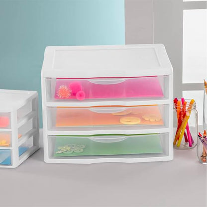 Sterilite 12-Pack Wide 3 Drawer Unit, Plastic Desktop Organizer - Image 7