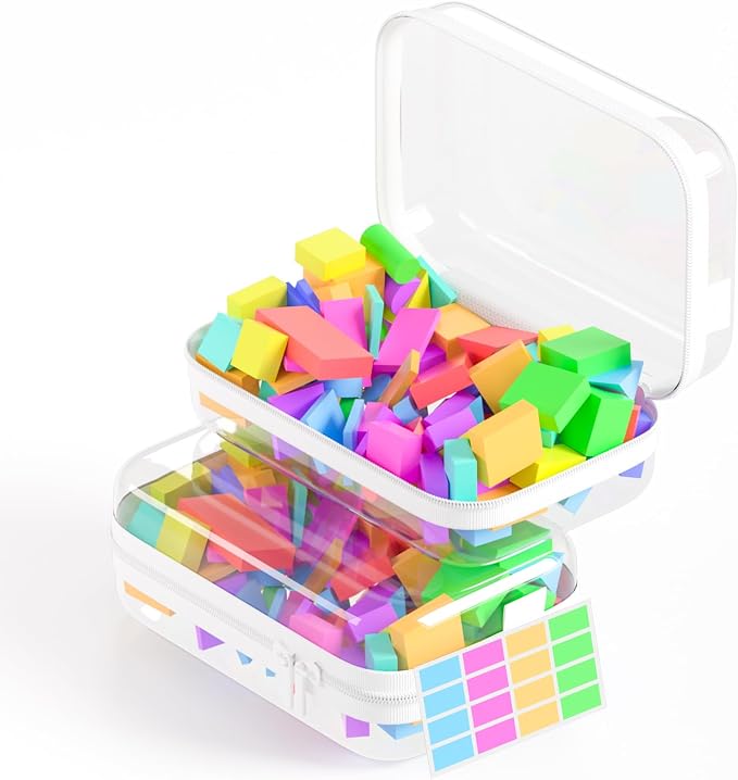 2 Pack Clear Hard Shell Zipper Case, BIiss Plastic Bins by MihkiomUSA