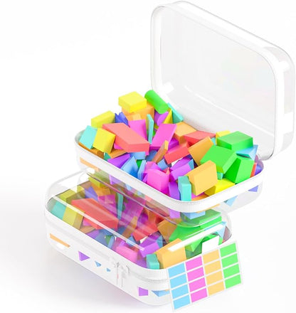 2 Pack Clear Hard Shell Zipper Case, BIiss Plastic Bins by MihkiomUSA