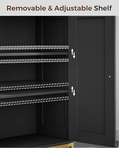 Homhedy Bathroom Storage Cabinet, Freestanding Floor Cabinet, Adjustable Shelves - Image 6