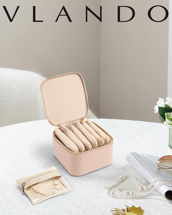 Vlando Small Jewelry Box Organizer, Travel Jewelry Storage - Image 2