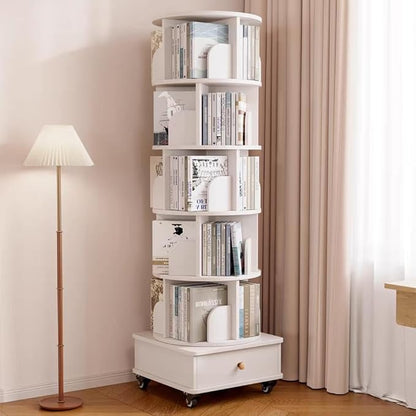 Rotating Bookshelf 5 Tier Bookcase - Image 7