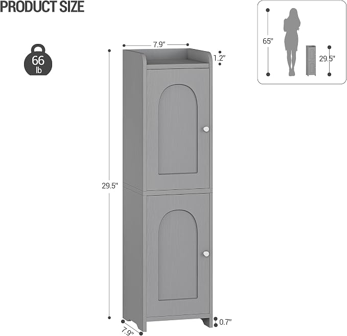 Hzuaneri Bathroom Storage Cabinet, Small Corner Floor Cabinet - Image 2