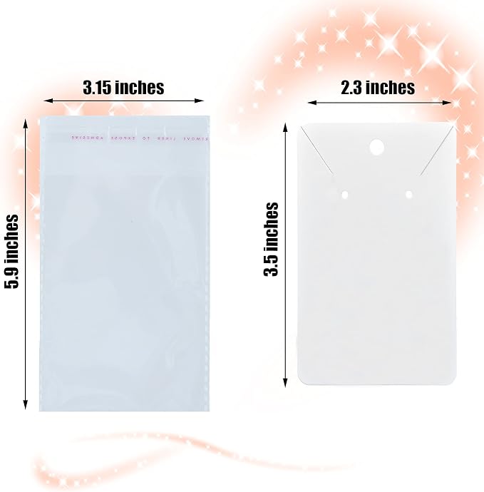 White Earring Display Cards Set | 100 Pcs Earring Card Holder 100 Pcs Self - Image 2