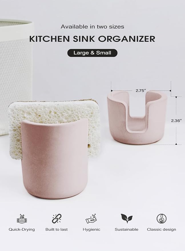 Diatomite Sponge Holder for Countertop Organizer, Quick Dry Stone Sponge Caddy - Image 7