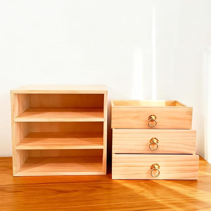 3 Layer Natural Wooden Storage Box - Image 2