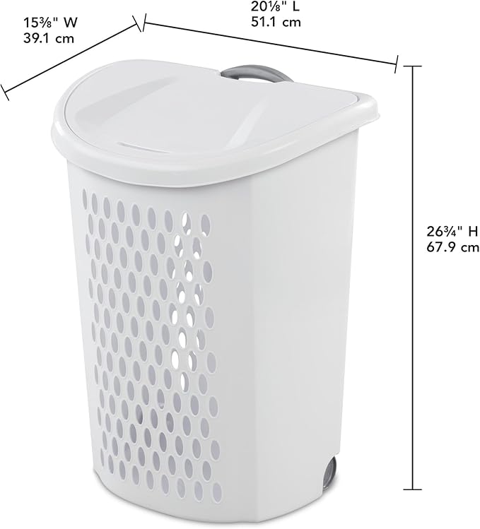 Wheeled Plastic Laundry Hamper, Ultra Wheeled Design Clothes Laundry Basket - Image 2