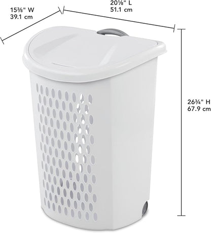 Wheeled Plastic Laundry Hamper, Ultra Wheeled Design Clothes Laundry Basket - Image 2