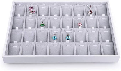 Oirlv Velvet Stackable Jewelry Tray 32 Grids Pendant Organizer Display Showcase by Oirlv