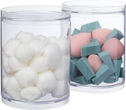 STORi Bella Tall Scrunchie Holder | Stackable Clear Plastic Container Round - Image 8