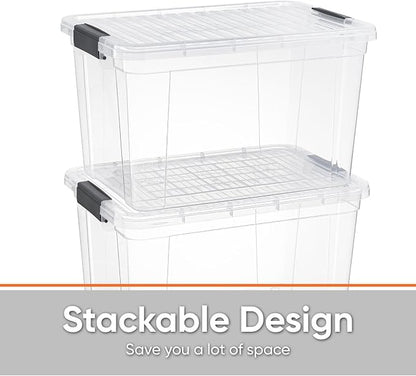 Superio Storage Bins with Lids- 6 Pack, 4.75 Qt Clear Boxes - Image 4