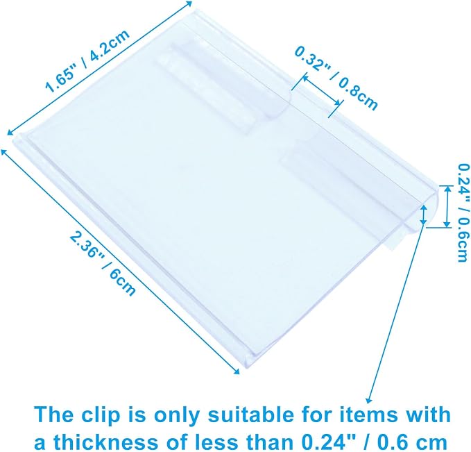 60pcs Basket Labels Clip On, Plastic Wire Shelf Label Holder - Image 2