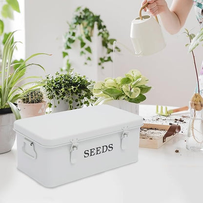 Seed Storage Box Metal Seed Container Seed Packet Storage Organizer, Seed - Image 4