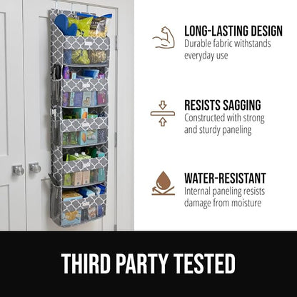 GORILLA GRIP Over The Door Organizer Storage, 5 Deep Hanging Shelves, Holds - Image 5