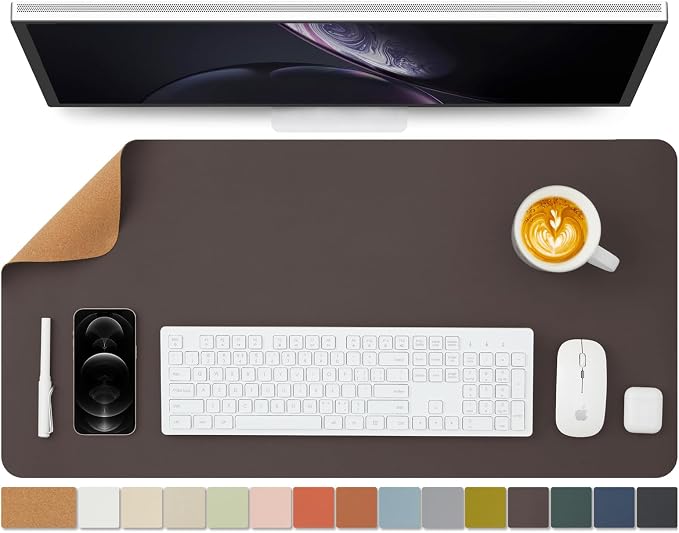 Cork Desk Mat - Dual-Sided Desk Pad by HOMIEAZICOZI
