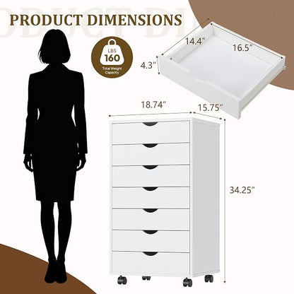 7 Drawer Mobile File Cabinet - Image 3