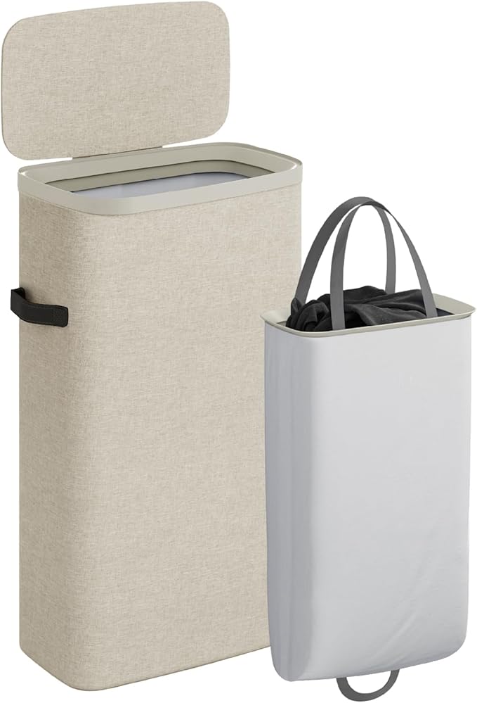 CASAMAYA Laundry Basket with Lid, Slim Laundry Hamper, 65L collapsible Laundry by Unknown
