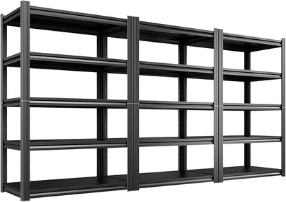 Set of 3 Heavy Duty Garage Shelving Unit, 71.2" H x 35.4" W x 16" D, 5-Tier by AOAORGG